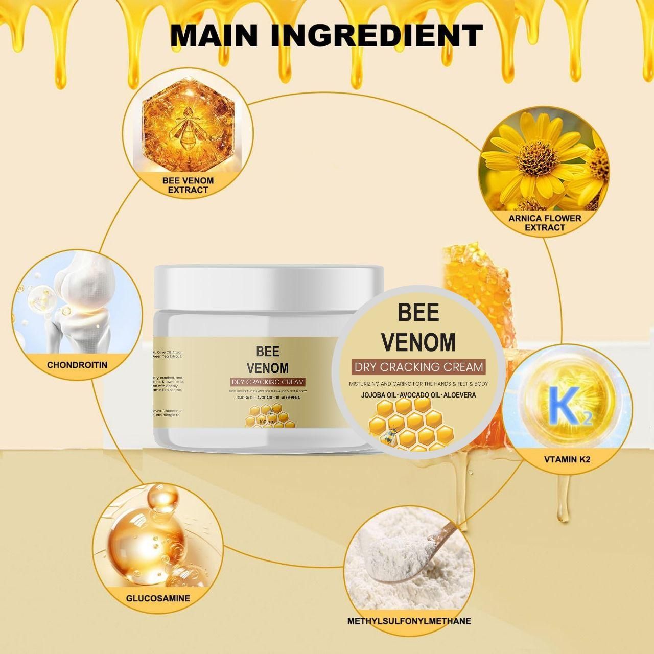 Bee Venom Dry Cracking Cream 100 gm Pack of 1